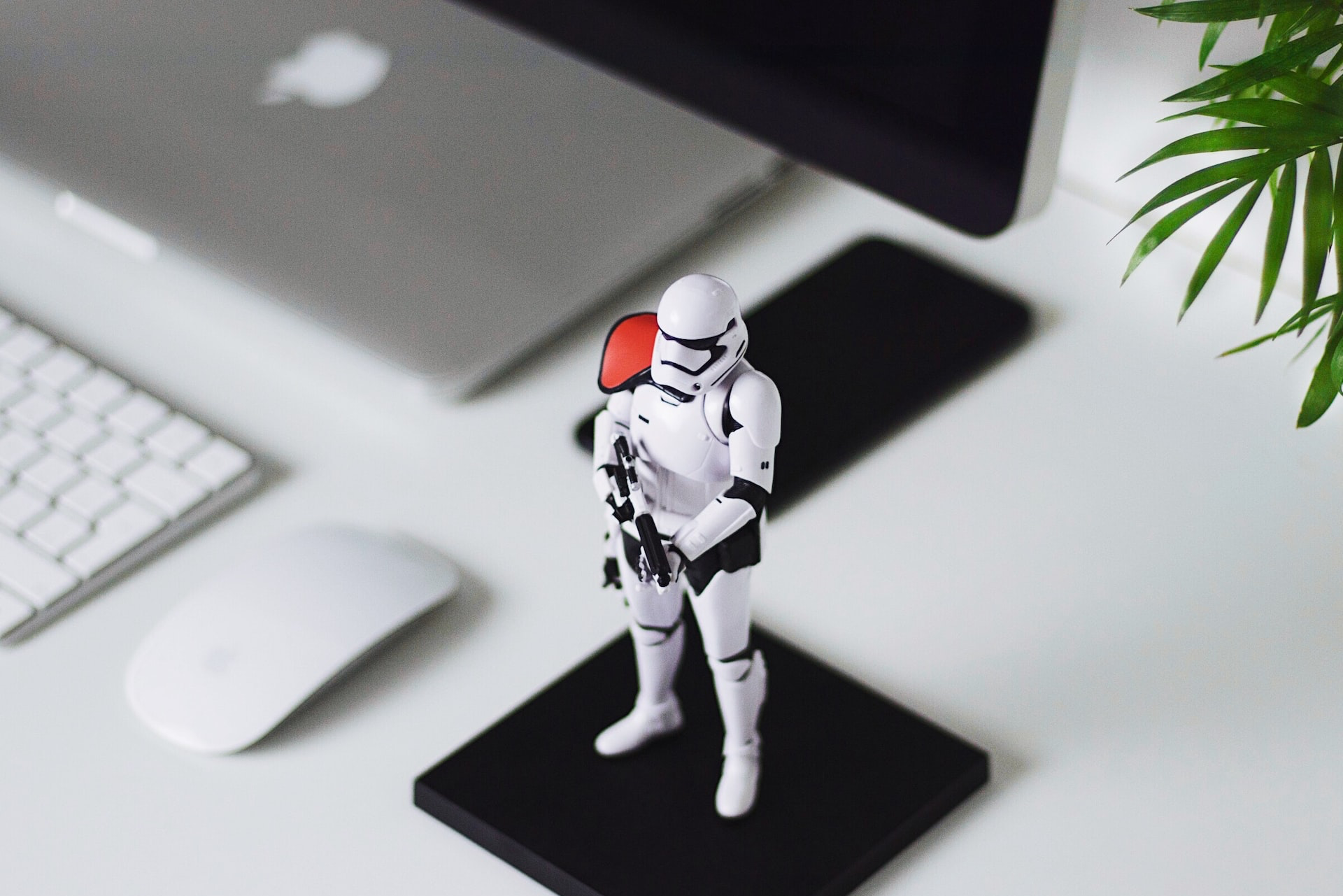 Star Wars Stormtropper figurine on table